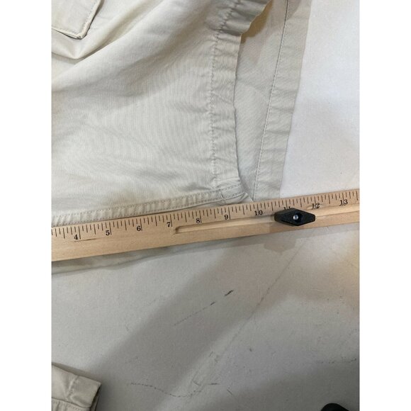 Chaps Mens Cargo Pockets Cotton Shorts 38x10 Light Tan Beige Flat Front Button - Picture 9 of 10